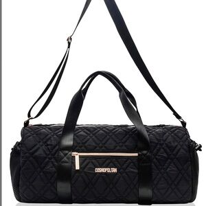 Cosmopolitan NWT Women's Quilted Duffle Bag with Rose Gold Hardwear (Black)